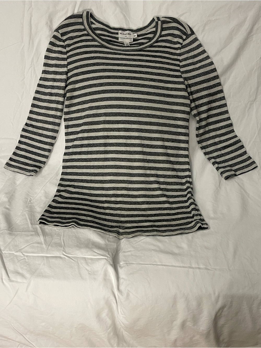 Michael Stars for Anthropologie Black and White Striped 3/4 Sleeve Size M/L